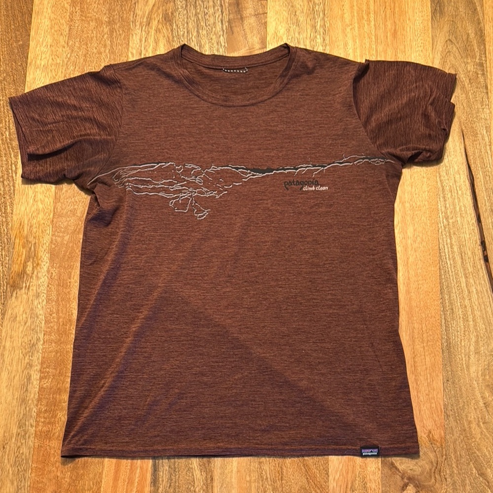 Patagonia Brown Short Sleeve capilene cool upf tee shirt